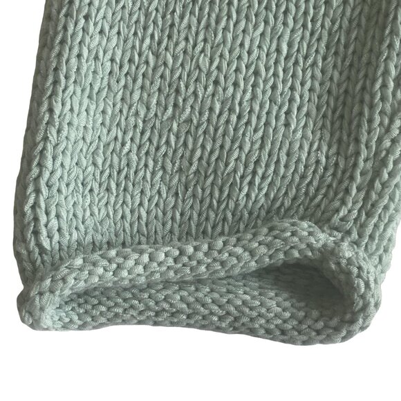 CHARTER CLUB Pastel Teal Rolled Hem Vintage Sweater Medium Soft Knit 90s Style - Picture 6 of 11